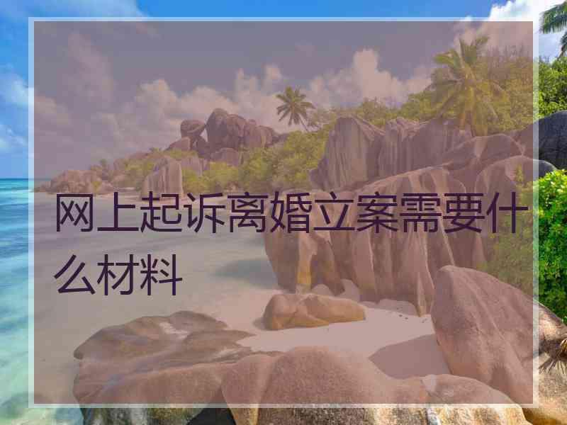 网上起诉离婚立案需要什么材料