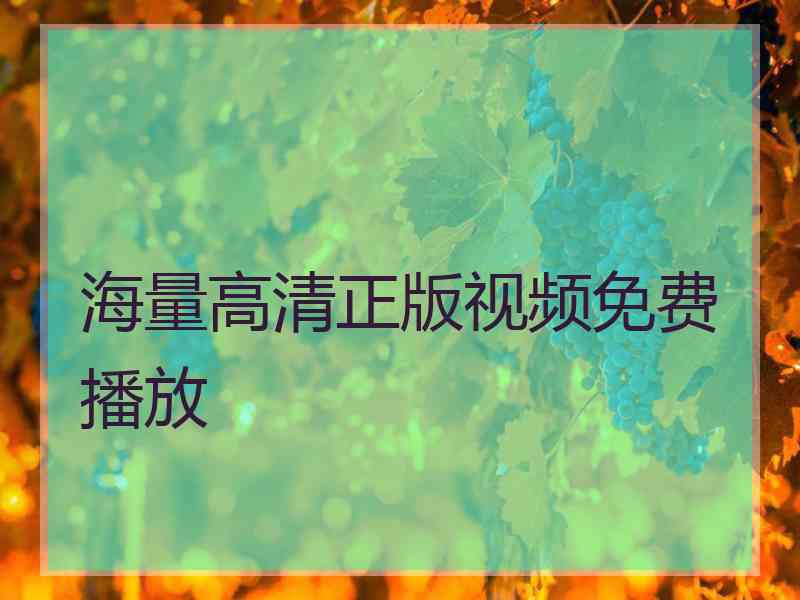 海量高清正版视频免费播放